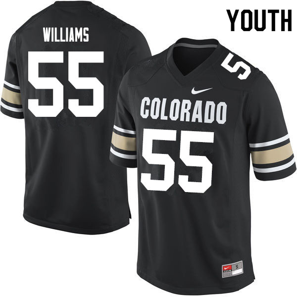 Youth #55 Austin Williams Colorado Buffaloes College Football Jerseys Sale-Home Black